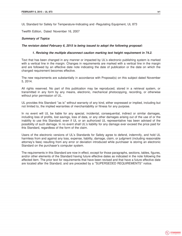 UL 873 PDF UL 873 PDF